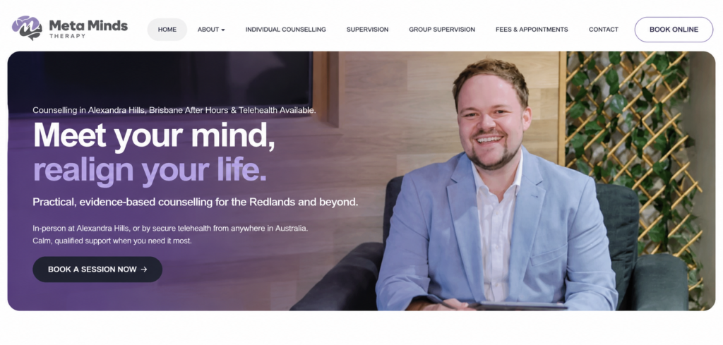 Meta Minds Therapy portfolio project preview